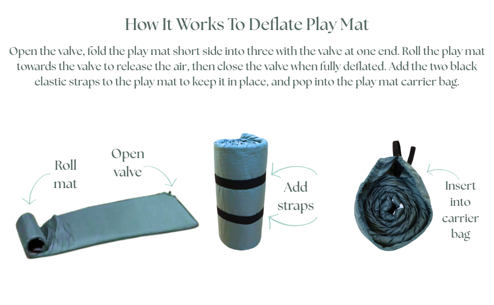 Easy steps to deflate baby and toddler portable and travel play mat