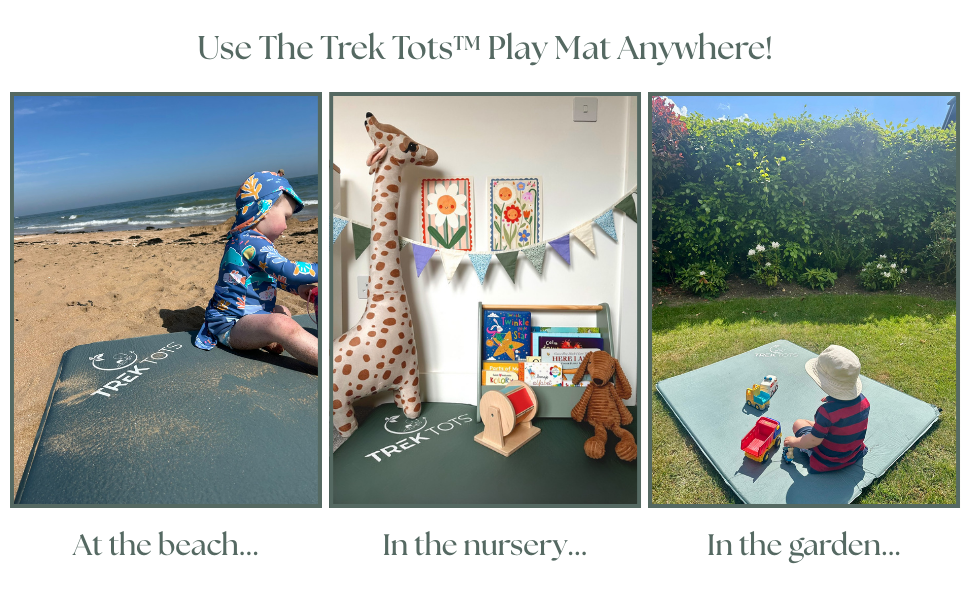 Baby and toddler play mat for indoors and outdoors such as the beach, nursery and garden